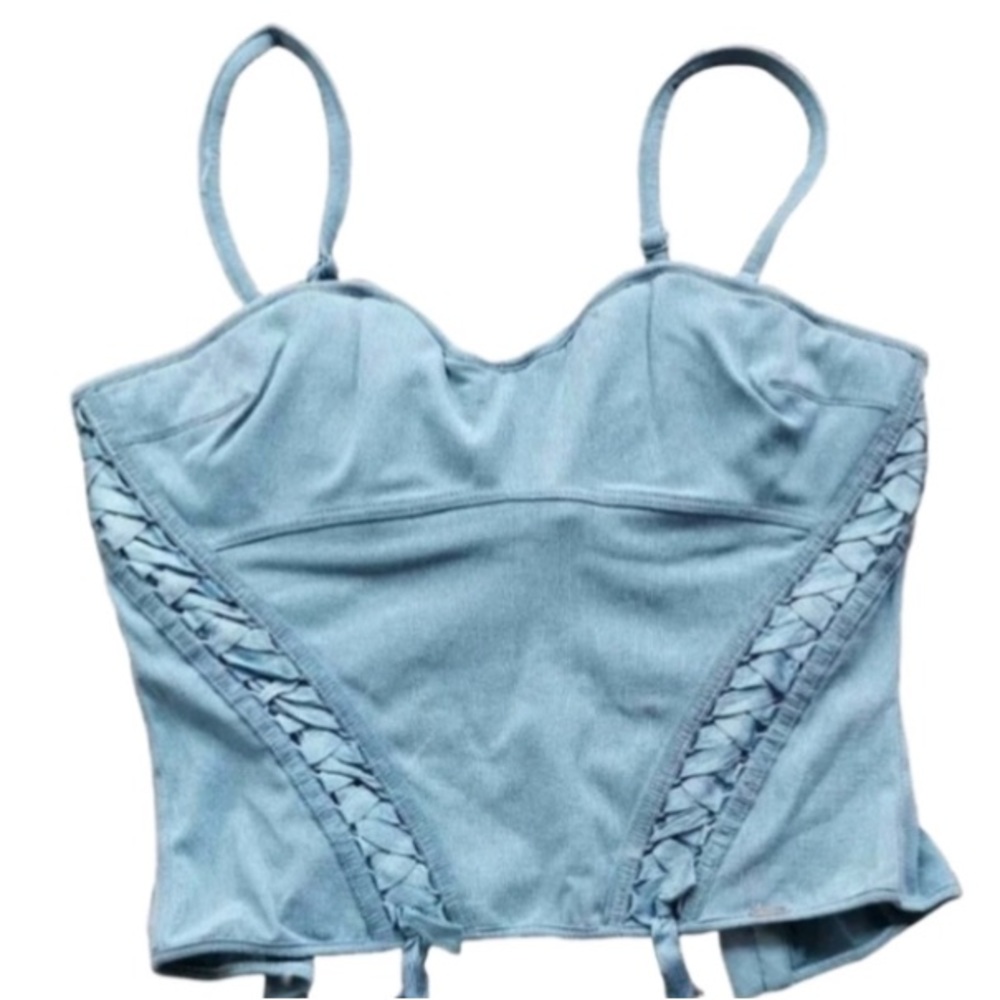 SOLD - Dior Denim Vintage Corset - Picture 1 of 5